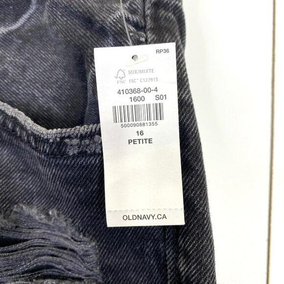 Old Navy Jeans Womens Size 16 Petite High-Rise Slouchy Straight Raw Hem NWT NEW - Picture 4 of 5